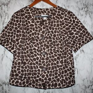 Charter Club Giraffe Animal Print Smock Jacket M